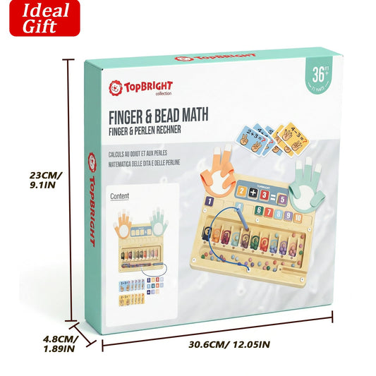 Top Bright finger math beads for counting, addition, and subtraction practice.