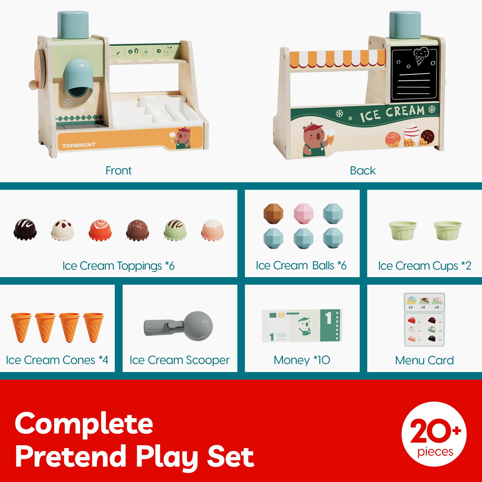 TOP BRIGHT ice cream toppings add varied textures for sensory play