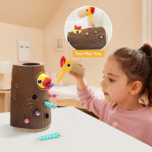 Top Bright magnetic worm feeding action supports hand-eye coordination development.
