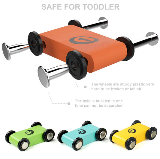 TOP BRIGHT rainbow track with four mini cars encourages early color recognition