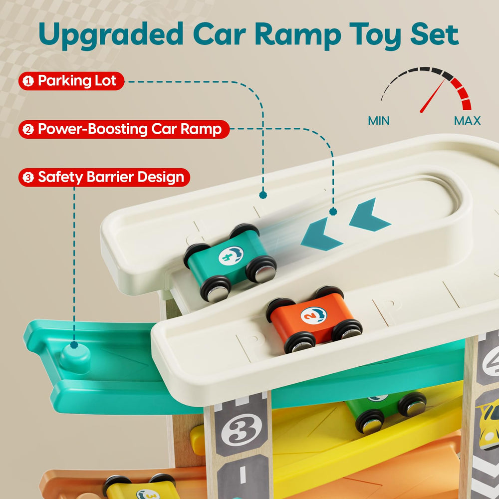 Top Bright rooftop parking lot for easy car storage after play.