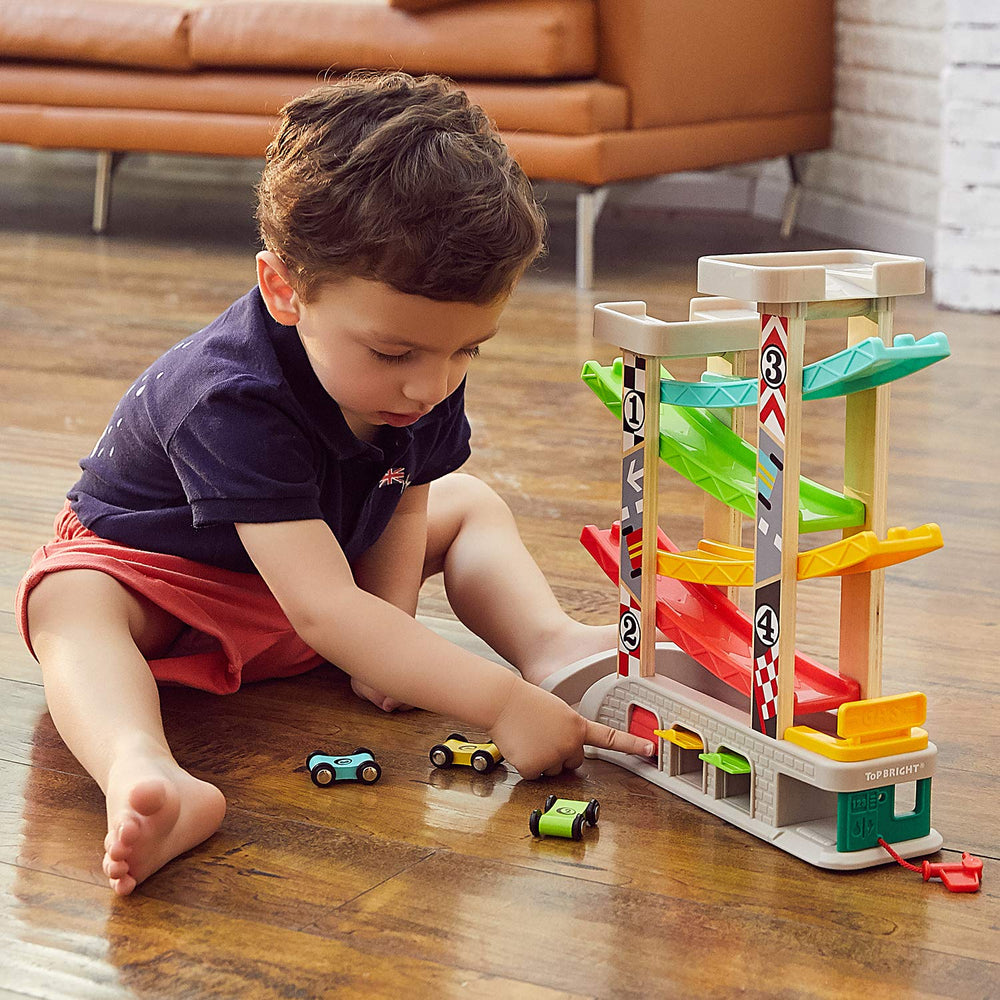 TOP BRIGHT wooden toy with BPA-free, non-toxic paint emphasizes safe, durable play.