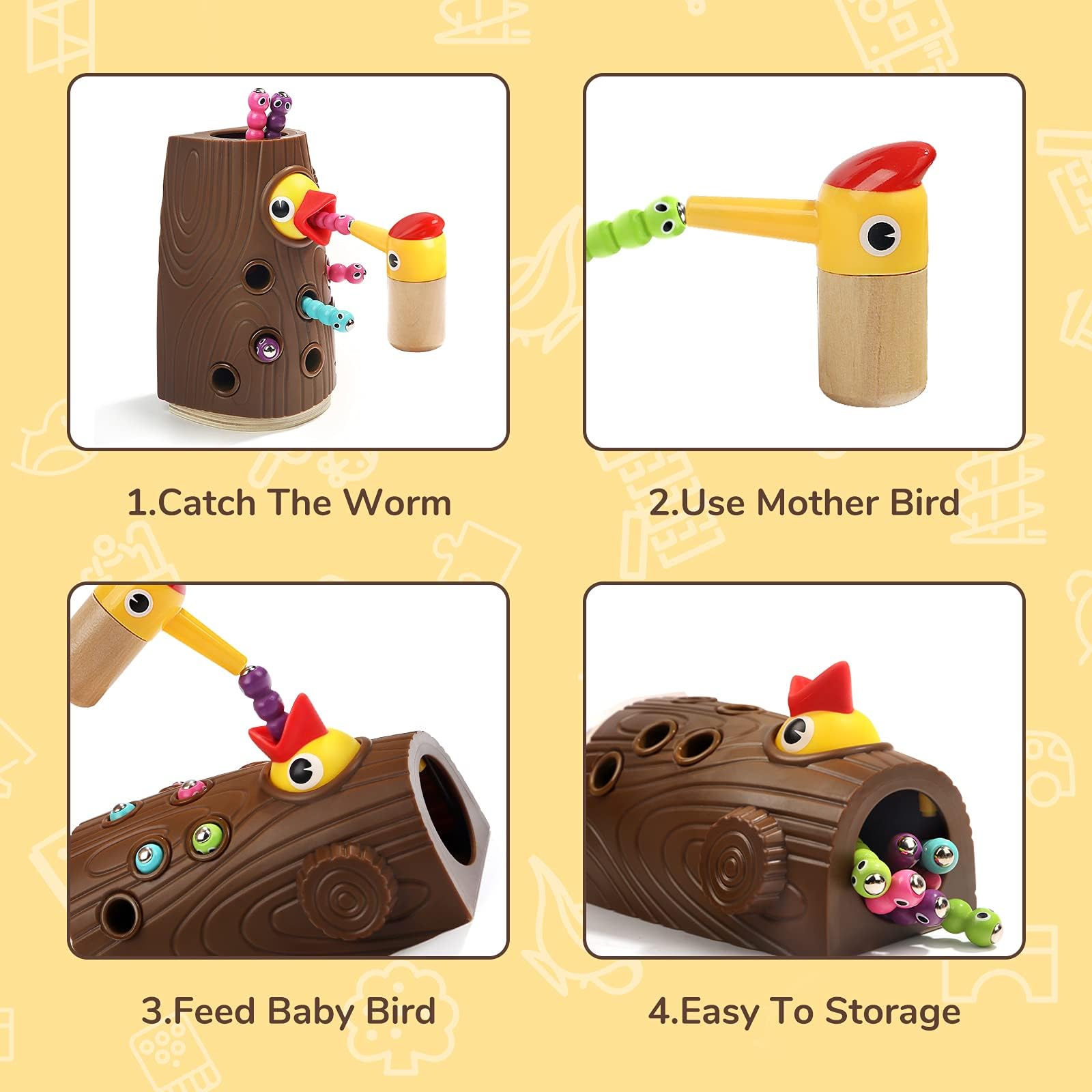 Top Bright soft rubber beak ensures safe, gentle play.