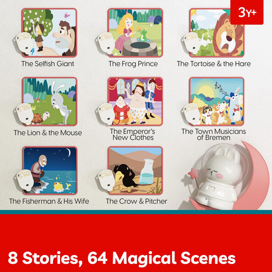 Top Bright Story Projector with 8 tales and 64 scenes expands storytelling options.