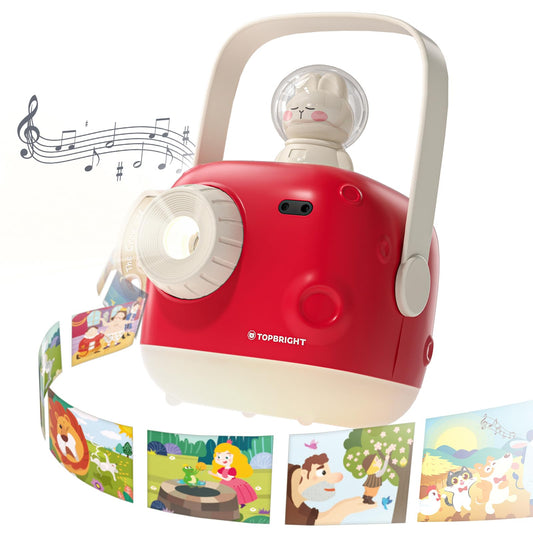 Top Bright Story Projector projects colorful scenes on the ceiling for bedtime storytelling.