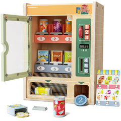 Top Bright vending machine play set ready for pretend shopping with wooden snacks