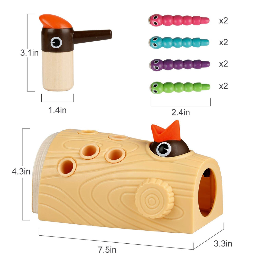 Top Bright Woodpecker Worms Catching Toy two-way modes boost hand-eye coordination and motor control