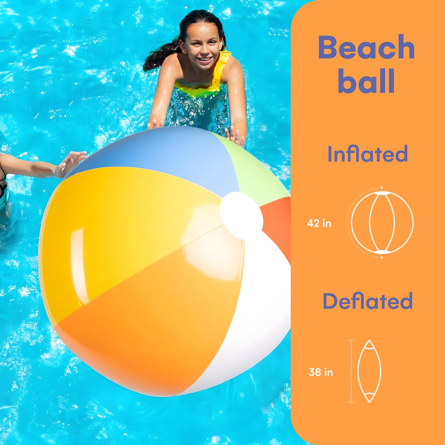 Top Race giant beach ball 42-inch outdoor party scene with colorful design.