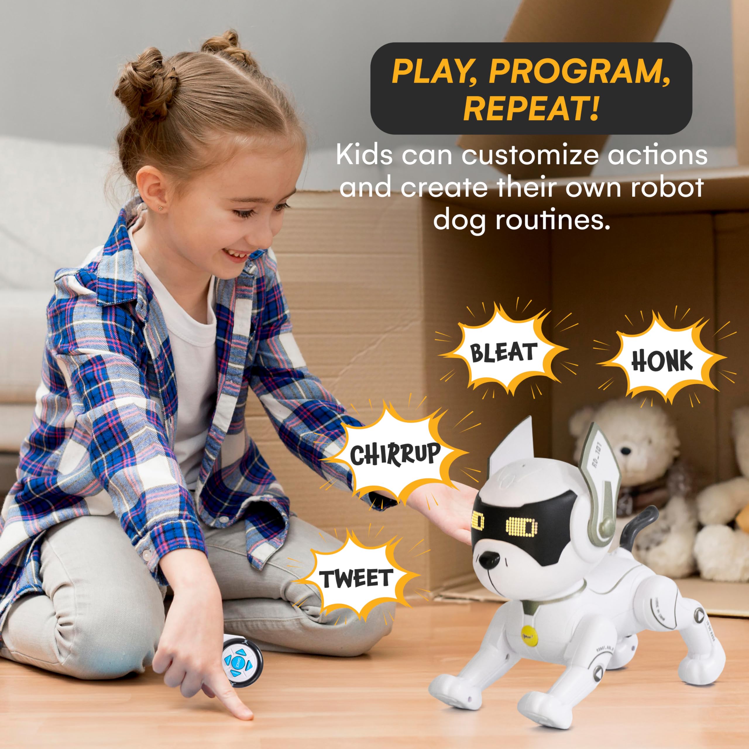 Top Race Robot Dog rechargeable battery for longer play sessions.