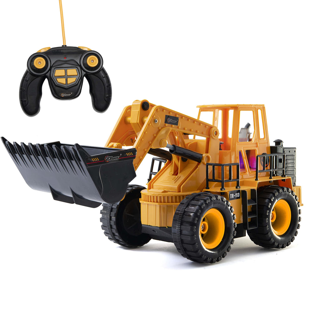 Top Race TR-113 front-loader-action image shows quick moves for engaging imaginative play.