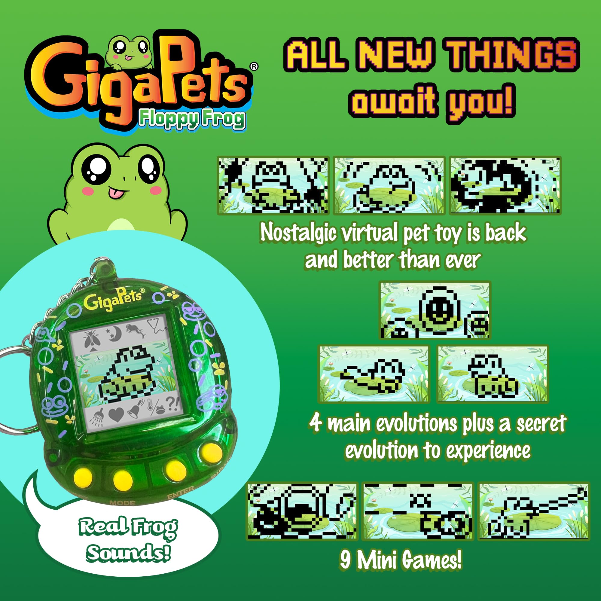 Top Secret Toys Giga Pet Floppy Frog vet visit feature encouraging gentle care.
