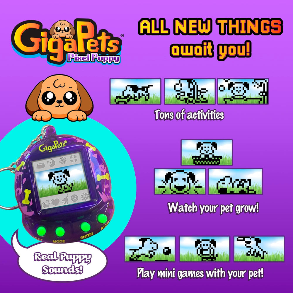 Top Secret Toys Giga Pets Virtual Pet Keychain keeps entertainment in your pocket.