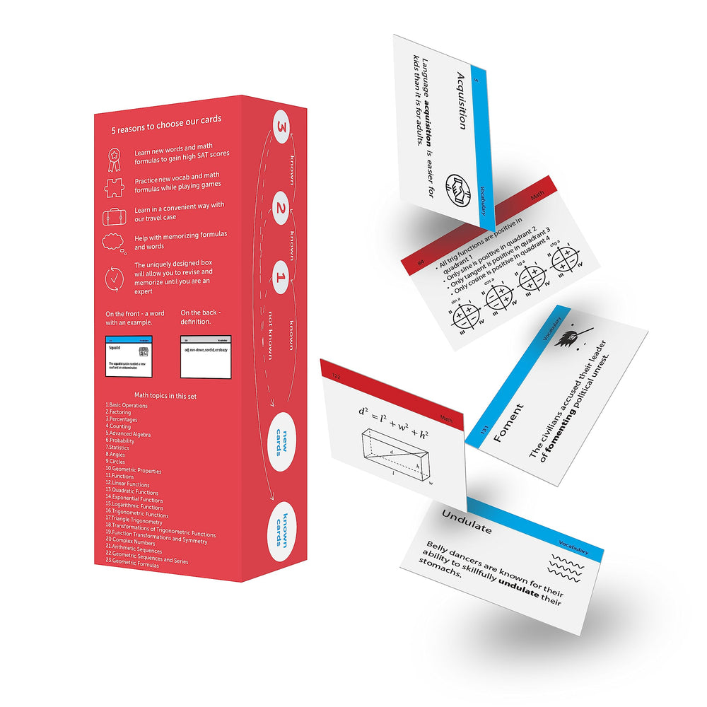 TOP STUDENTS SAT vocabulary cards boost language skills for reading and writing practice