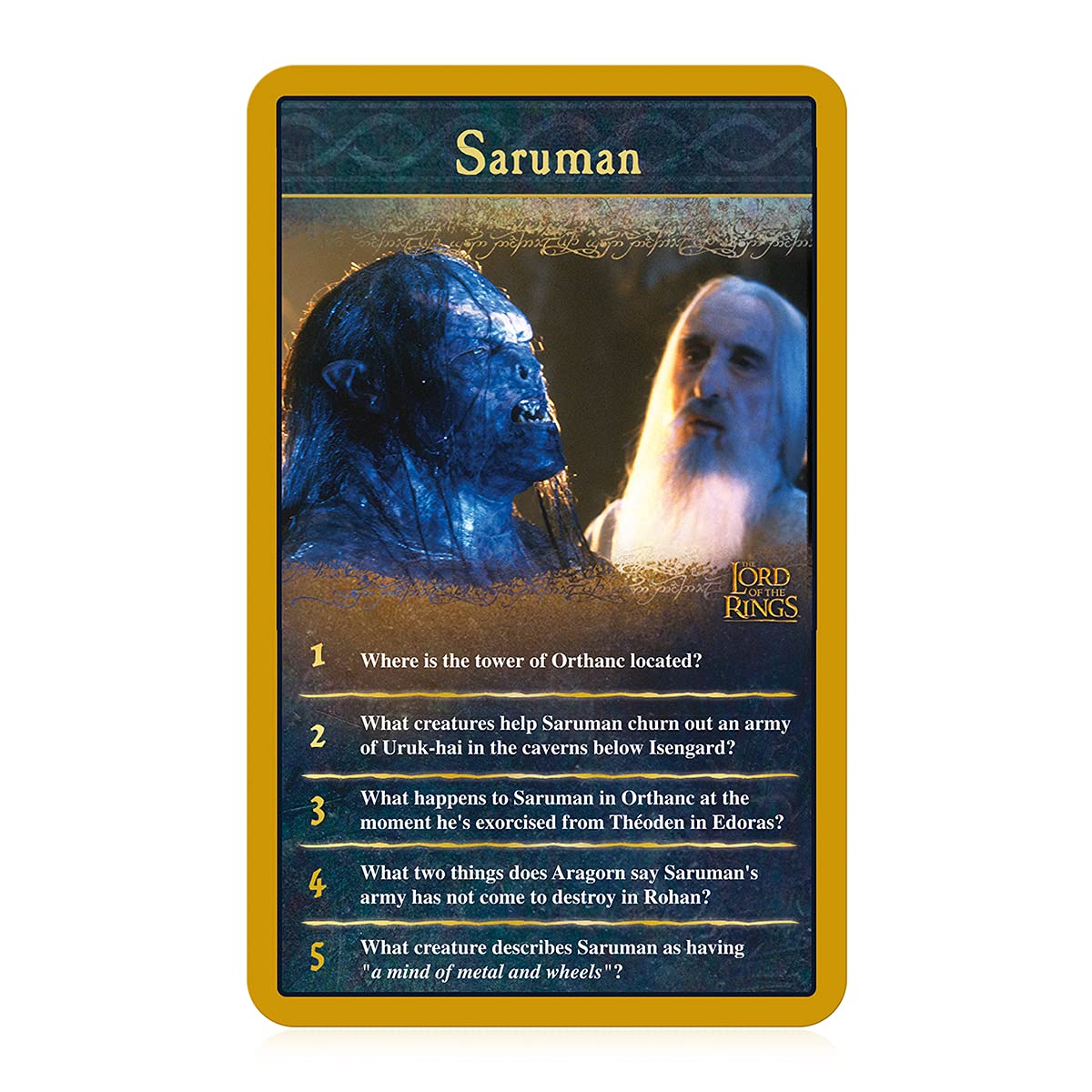 Top Trumps Lord of the Rings Quiz Game location cards guiding players through Middle-earth