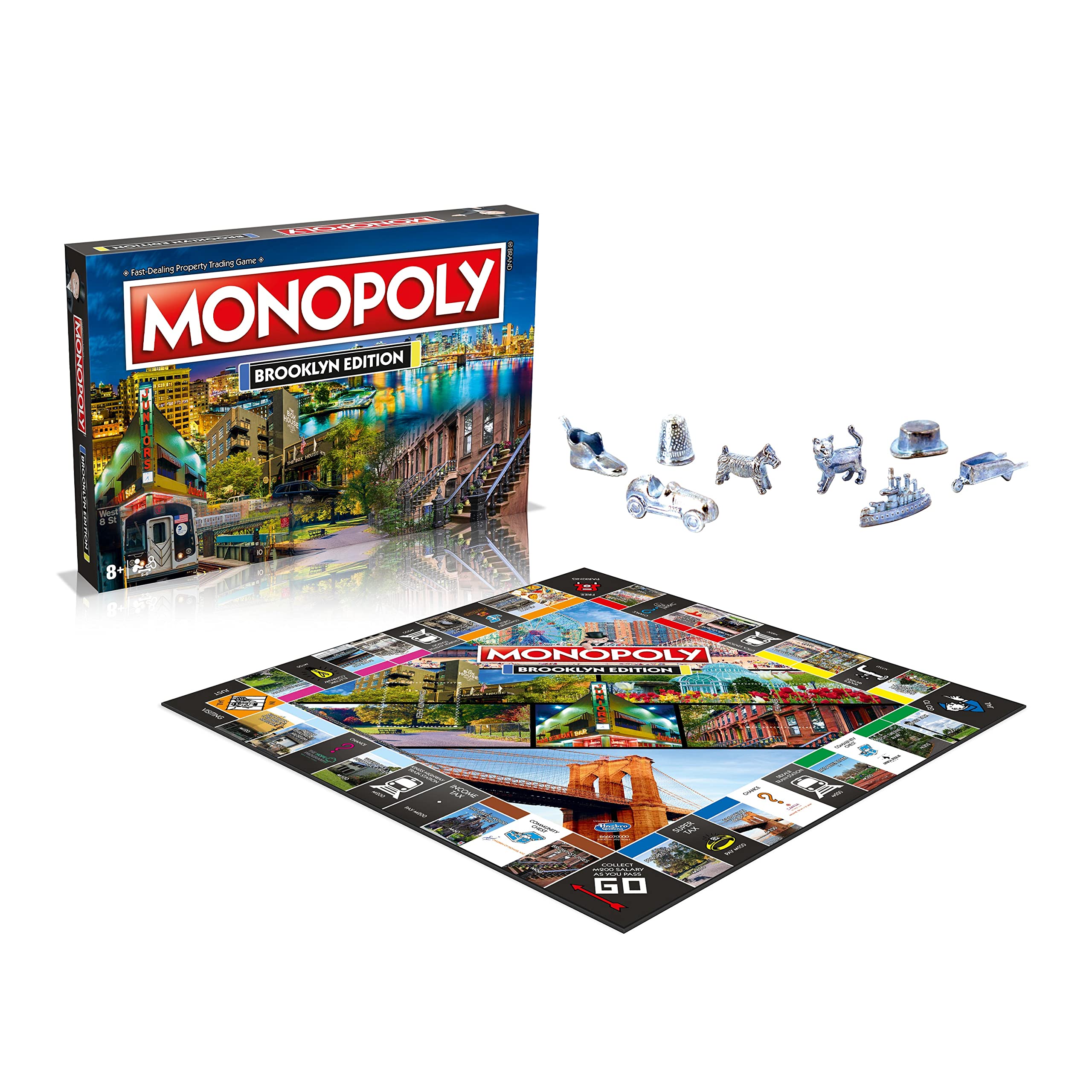 Top Trumps Monopoly Brooklyn Edition tokens ready for strategic play and negotiation.