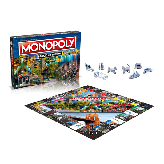 Top Trumps Monopoly Brooklyn Edition tokens ready for strategic play and negotiation.