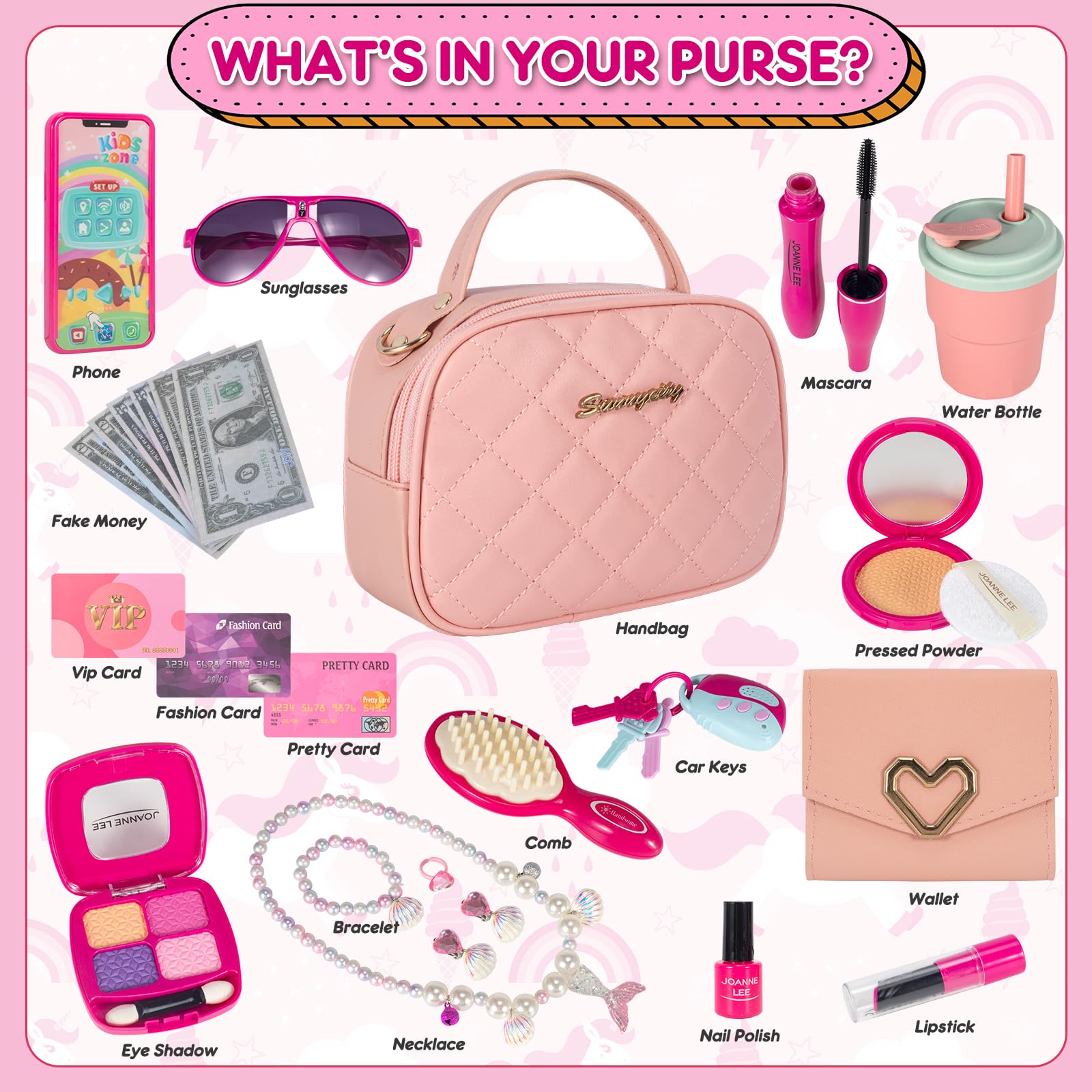 TopBeths Play Purse wallet with pretend items sparks storytelling on the go.