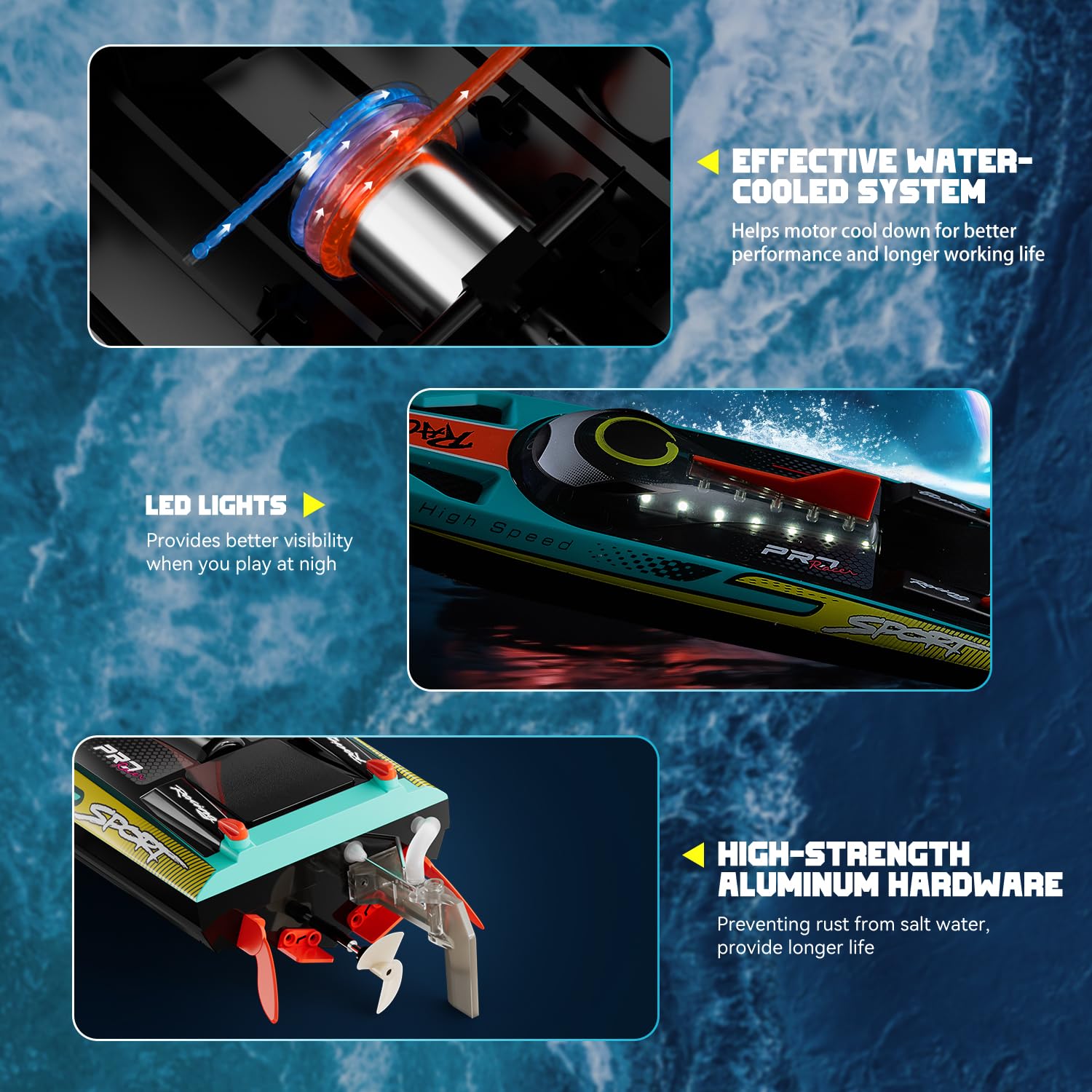 TOPCHOIC saltwater-ready construction resists corrosion for longer use.