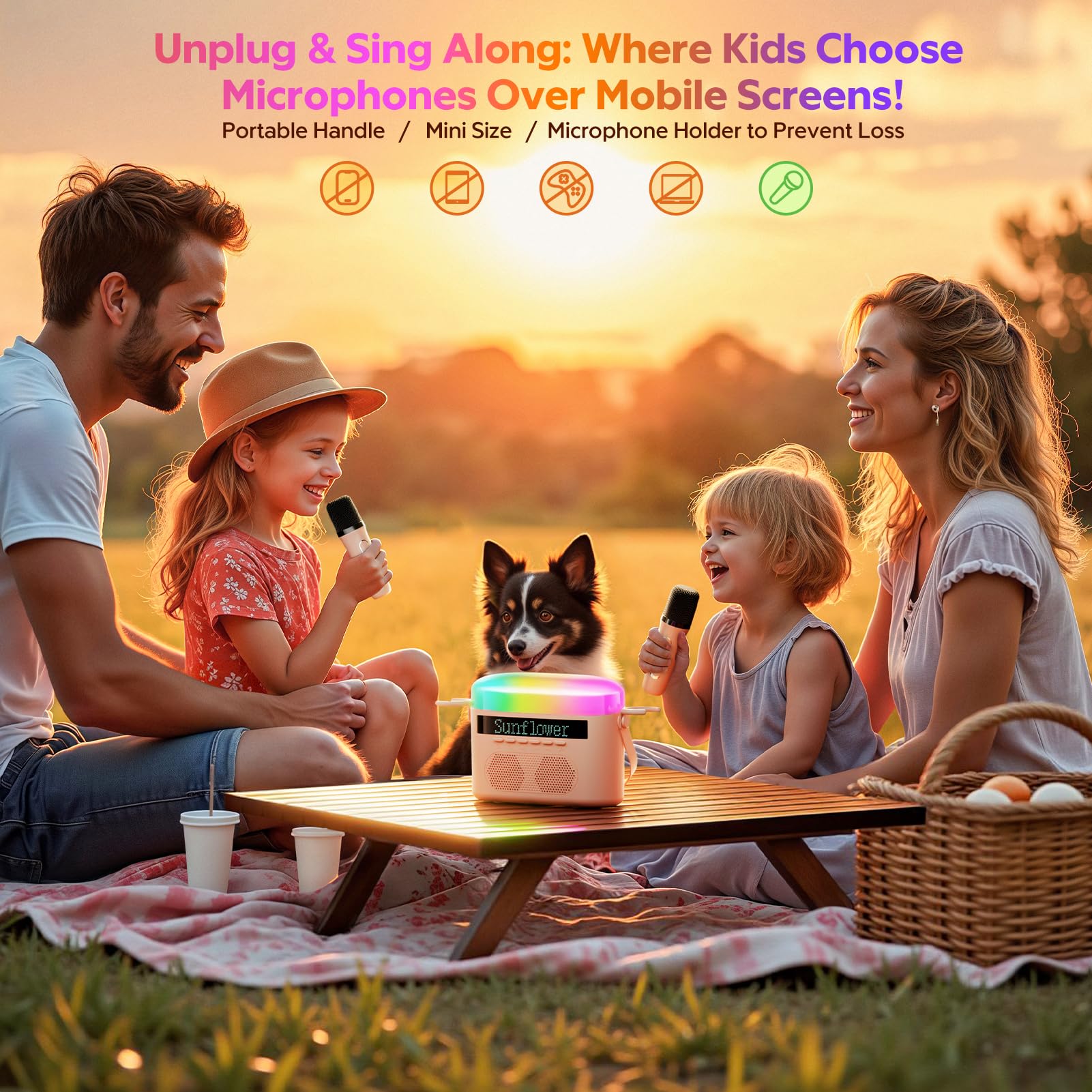 Portable TopChoice setup ideal for outdoor gatherings and car karaoke