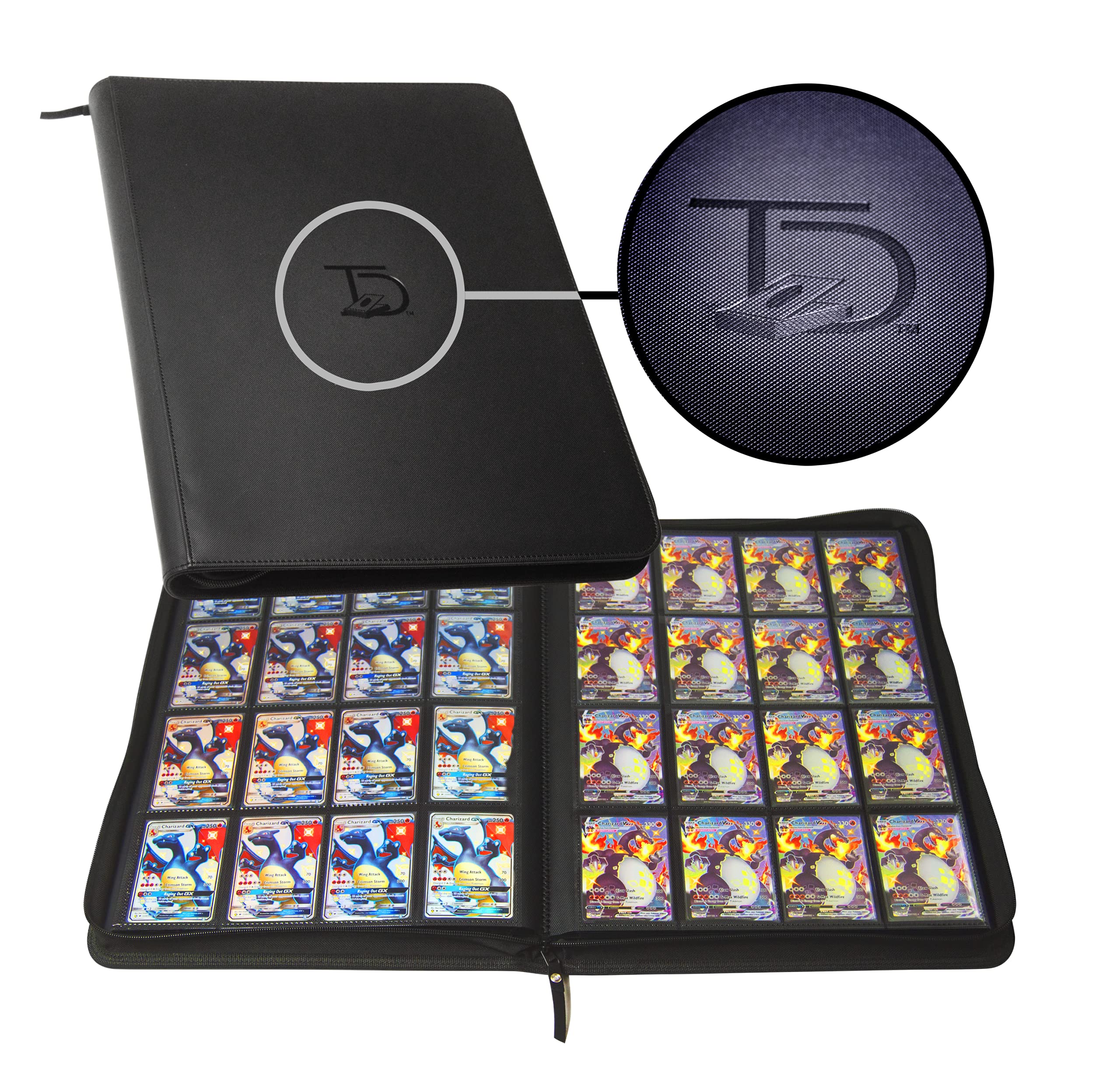 TopDeck 1000 Card Binder front cover in black, stylish and durable.