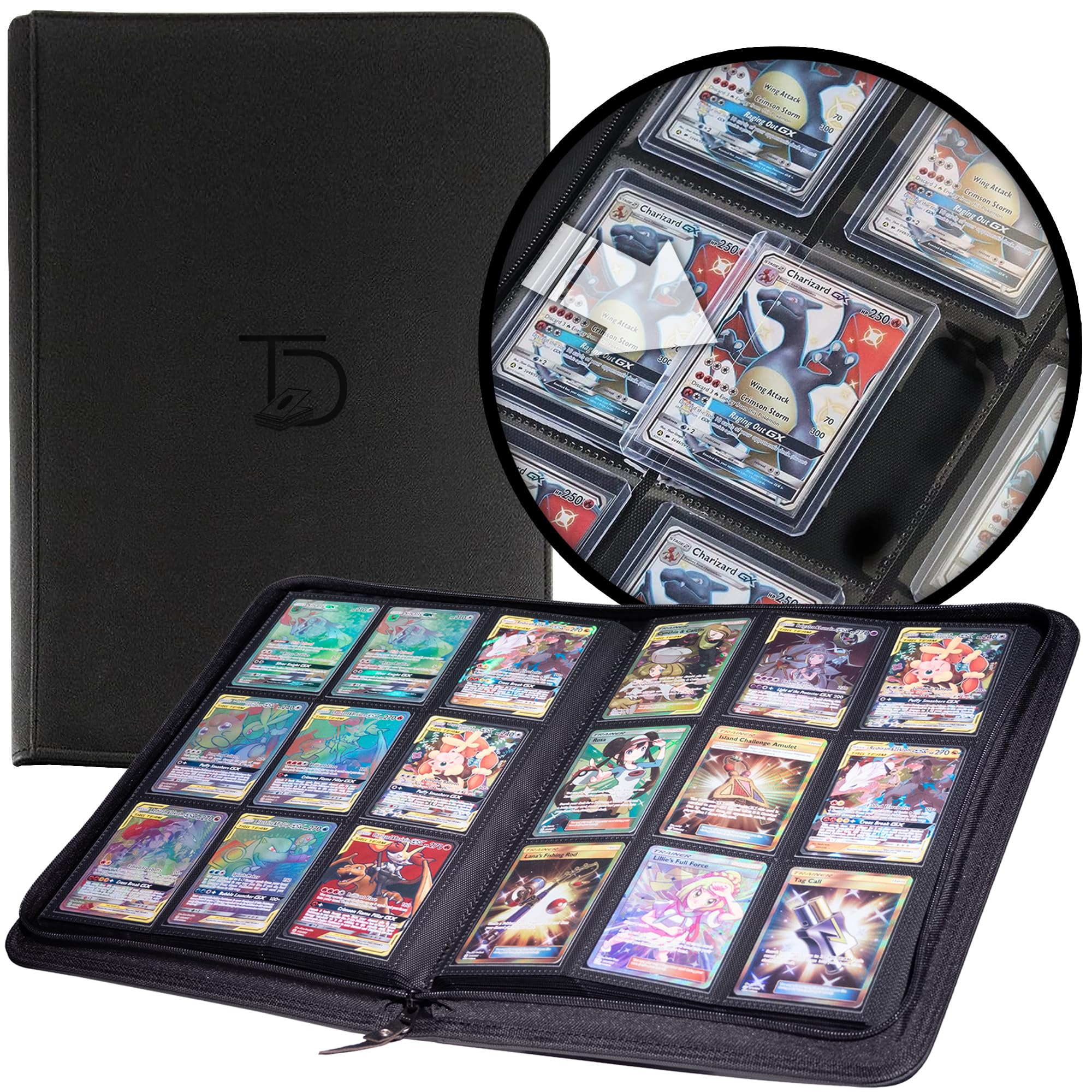 TopDeck 200 TopLoader Binder side-loading pockets for quick card access.