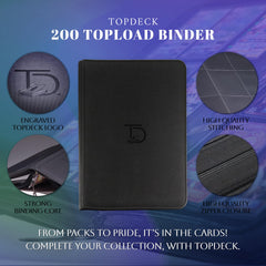 TopDeck 200 TopLoader Binder YKK zipper and PU leather tassel for style and security.