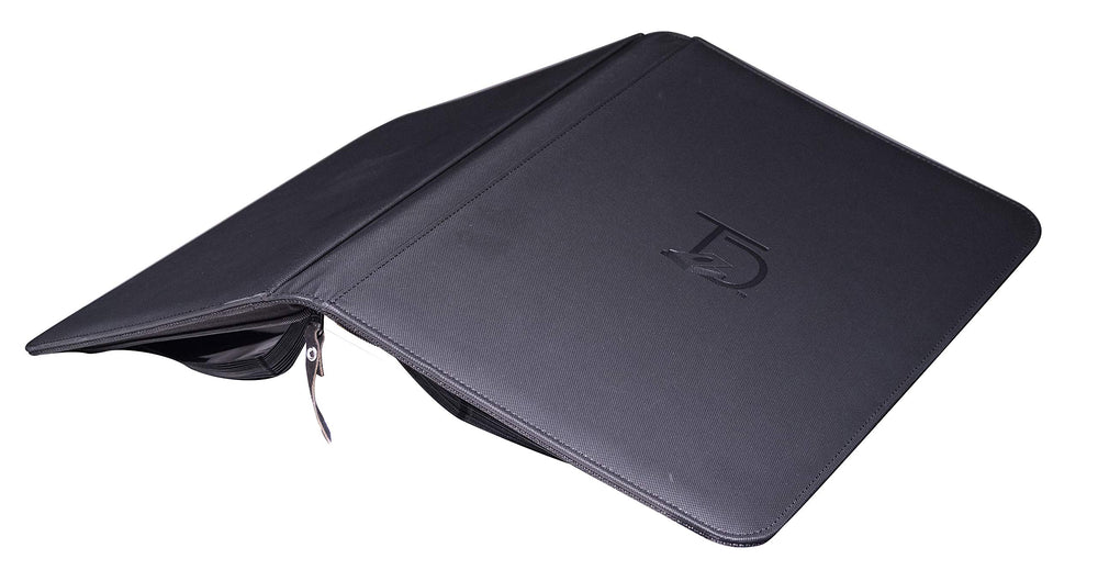 TopDeck ringless zip closure secures up to 500 cards securely.