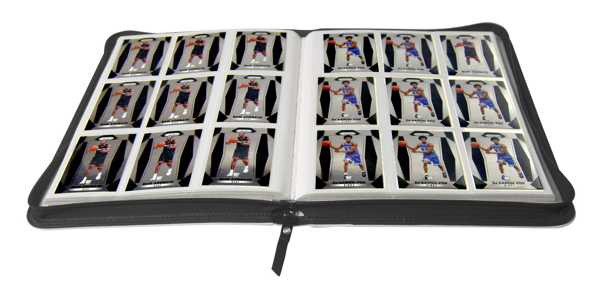 TopDeck 500 Card Ringless Zip Binder Pro white leather cover close-up