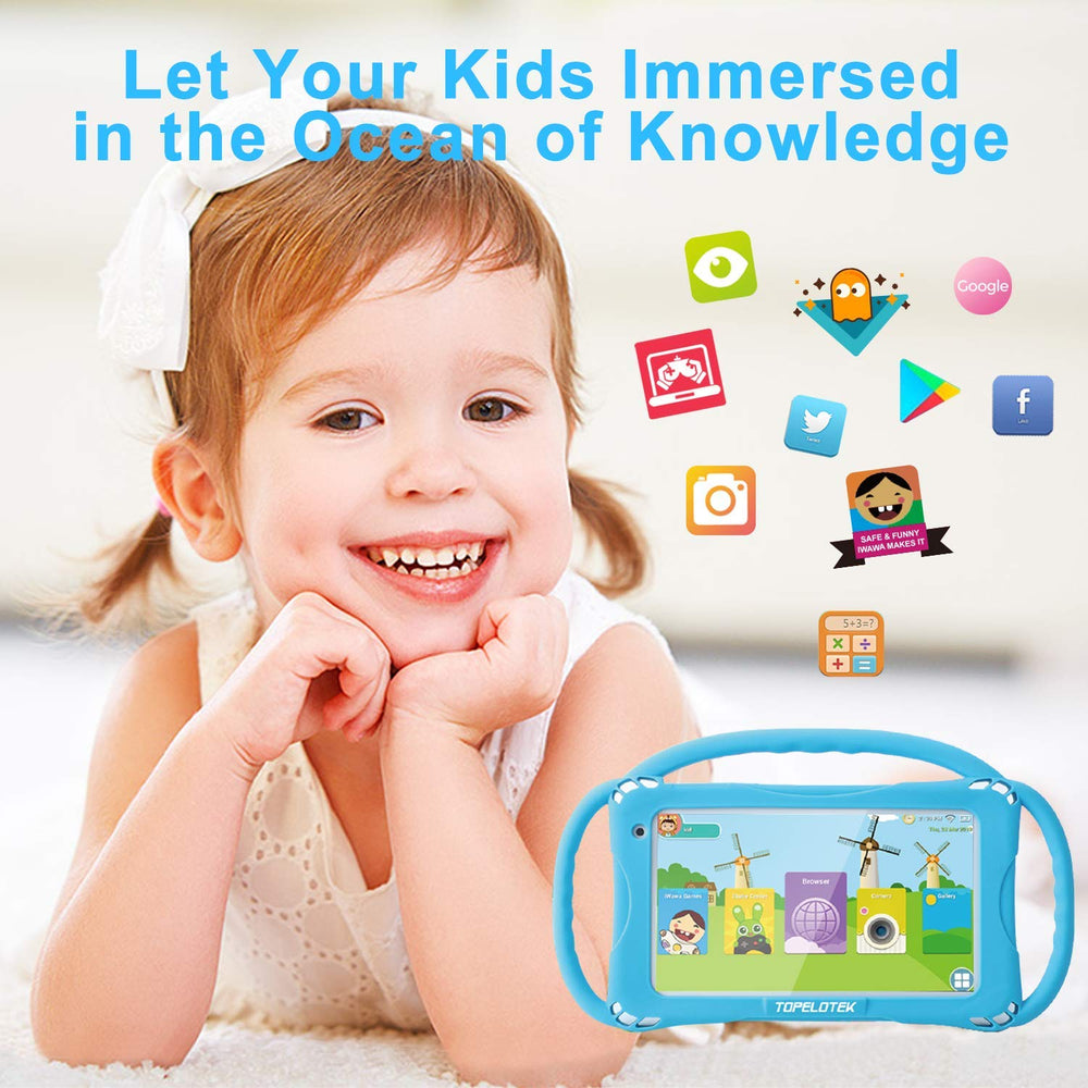 TOPELOTEK tablet with WiFi camera enabling video calls and safe online interaction.
