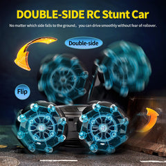 TOPMVP 2.4GHz RC Stunt Car blue side view for dynamic drifting