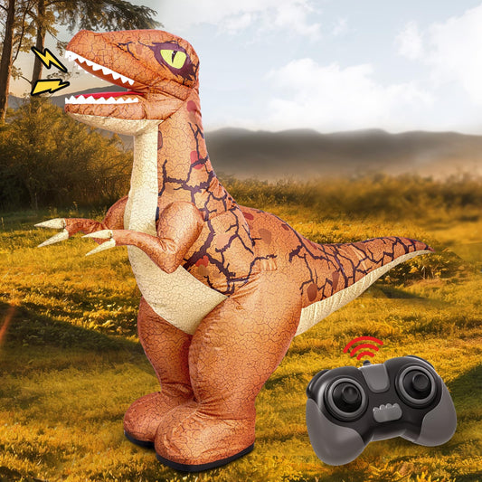 TOPMVP inflatable dinosaur stands 35 inches tall, ready for action-packed play.