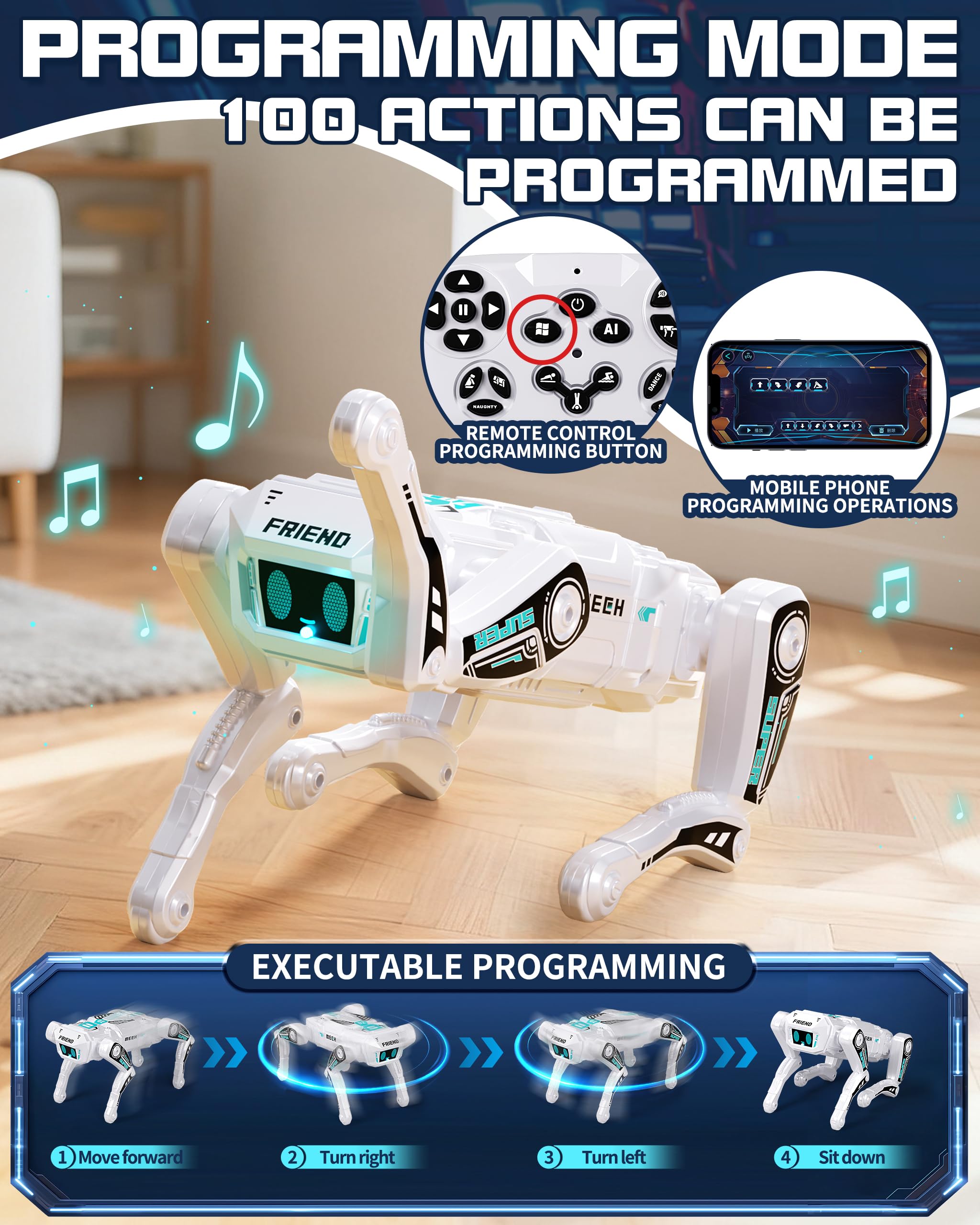 TOPMVP AI companion dog dances, tells stories, and sings.