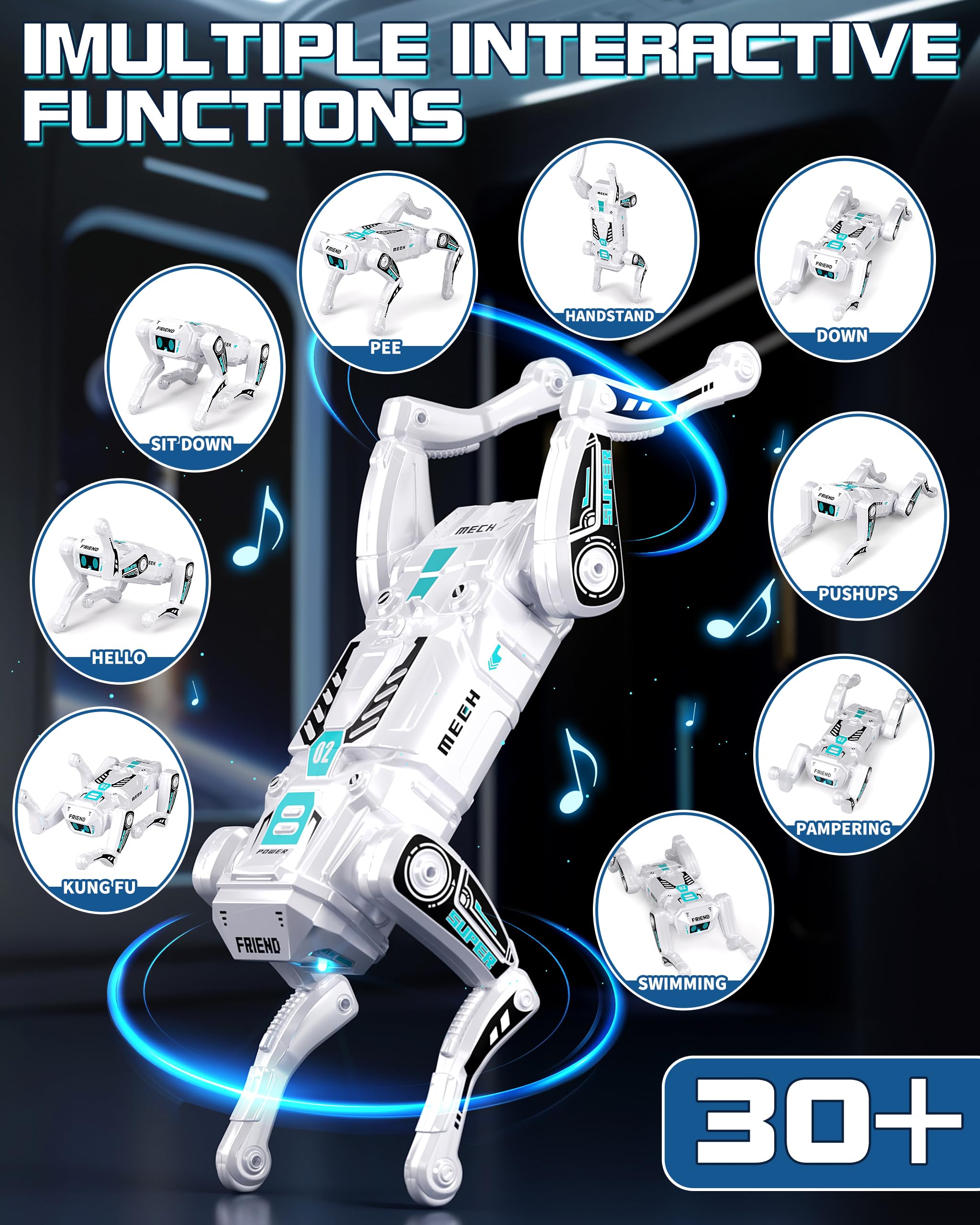 TOPMVP Robot Dog app programming enables 100 action sequences.