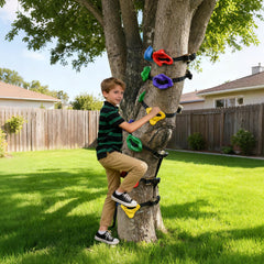 TOPNEW backyard ninja obstacle course arranged for family play