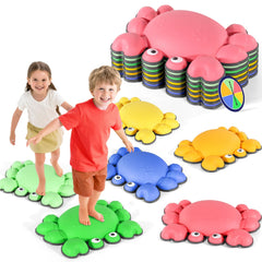 TOPNEW Crab Balance Stones 6pcs in pastel colors for coordinated play indoors and out