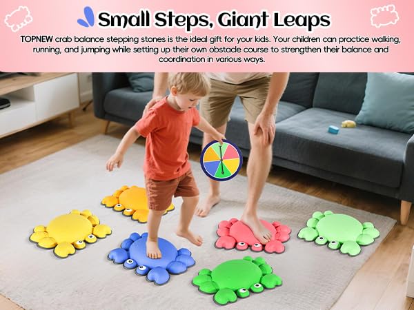 TOPNEW Kids balance and coordination development through stepping, jumping, and crawling between stones