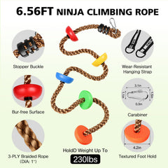 TOPNEW rope swing 6-56ft ready for outdoor fun and easy hanging
