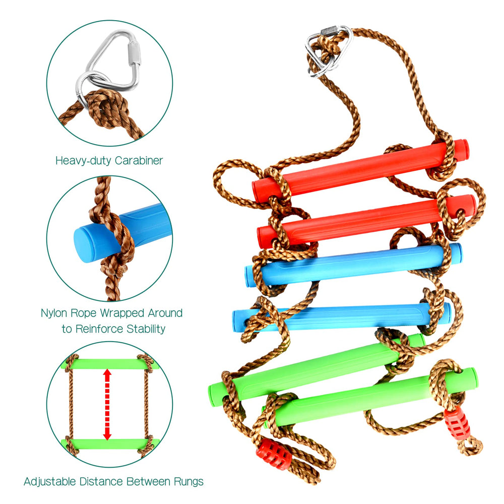 TOPNEW rope ladder with slip-resistant grip for safer climbing.
