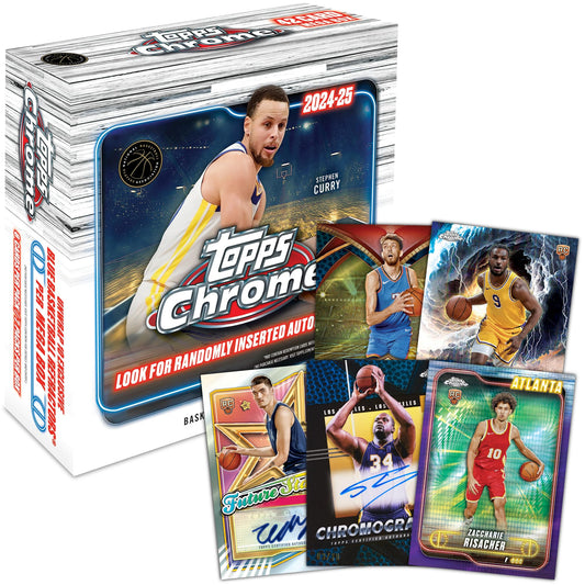 Topps Chrome Basketball Mega Box open-pack scene for exciting unboxing.