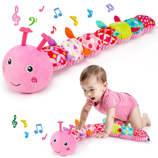 Topsochir baby caterpillar toy front view for tummy time and soothing play.