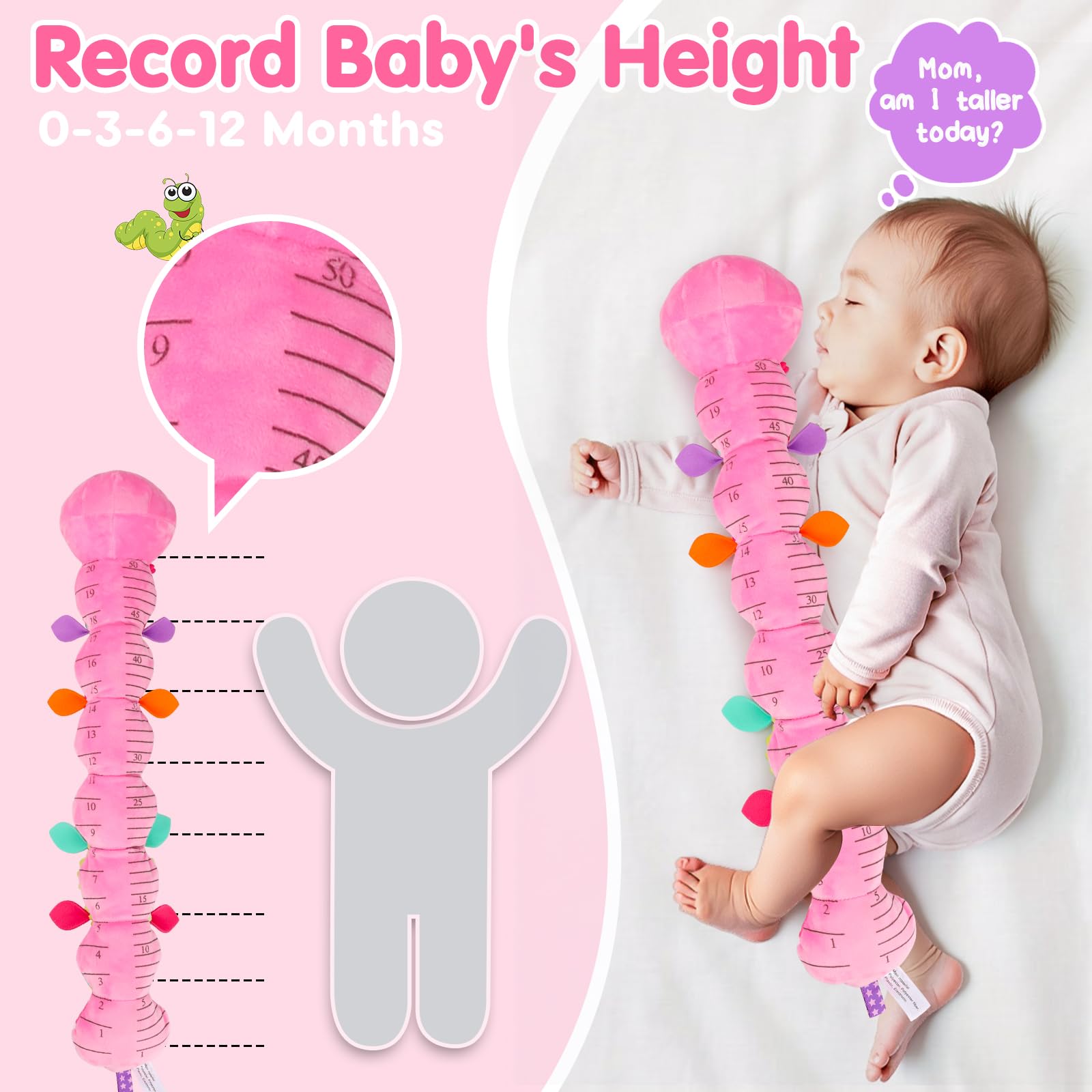 Topsochir caterpillar teething fabric provides safe chew textures during early development.