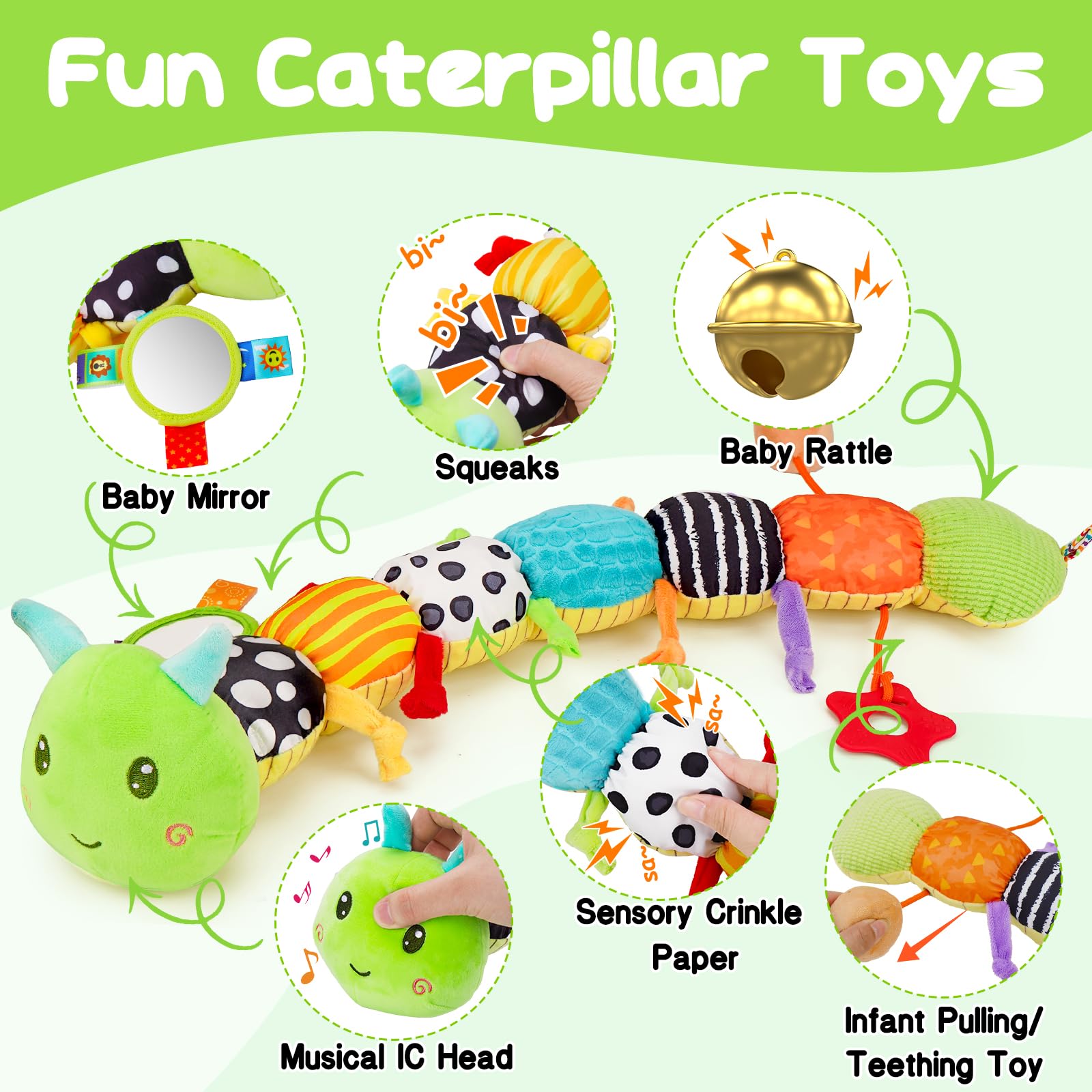 Topsochir baby mirror crinkle toy supports sensory exploration and self-recognition.