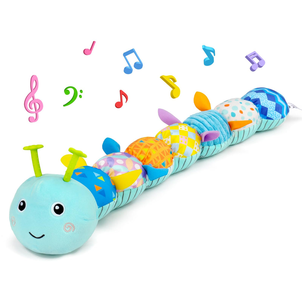 Topsochir baby tummy time caterpillar plush for visual engagement during playtime