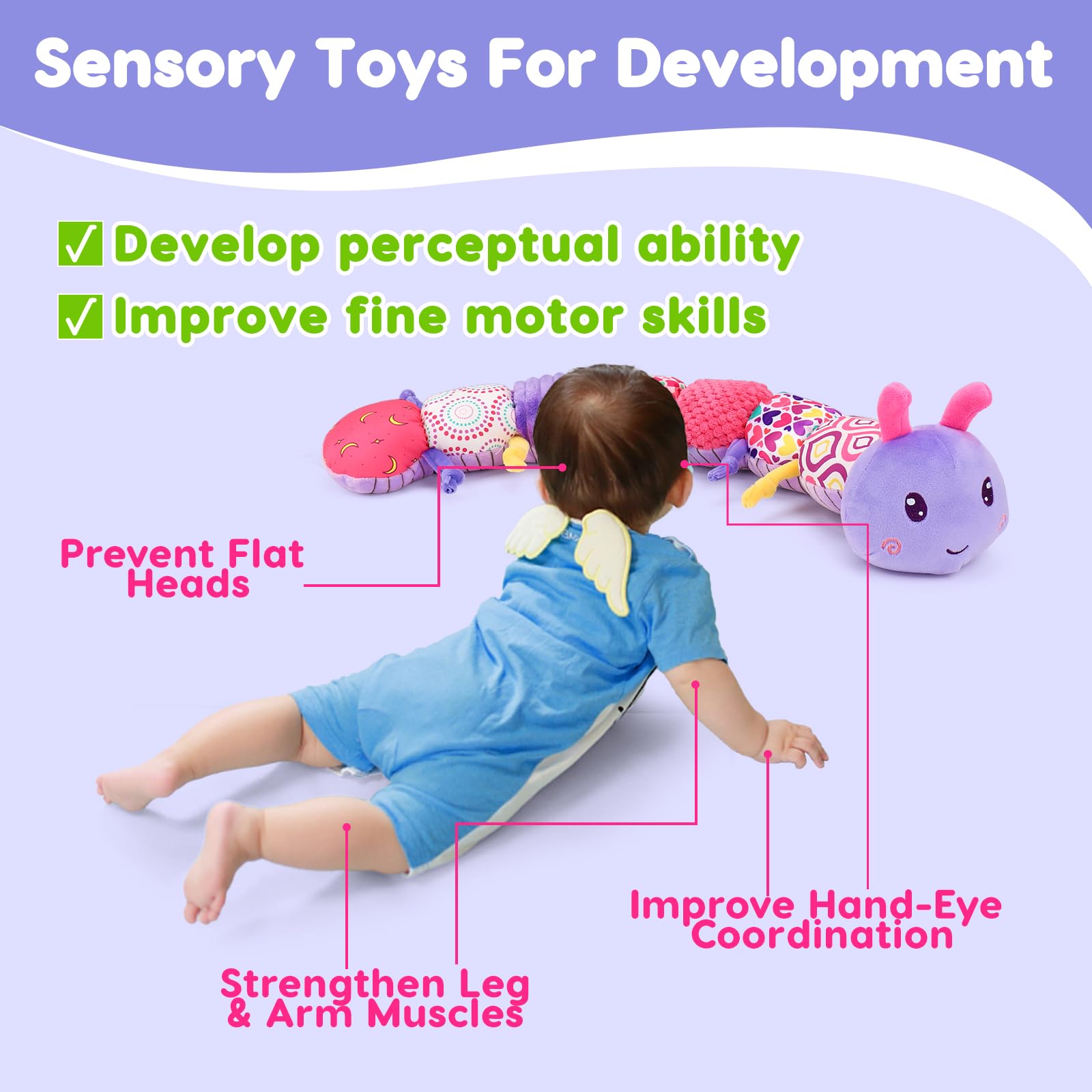 Topsochir crinkle pages emphasize textured surfaces that engage infants