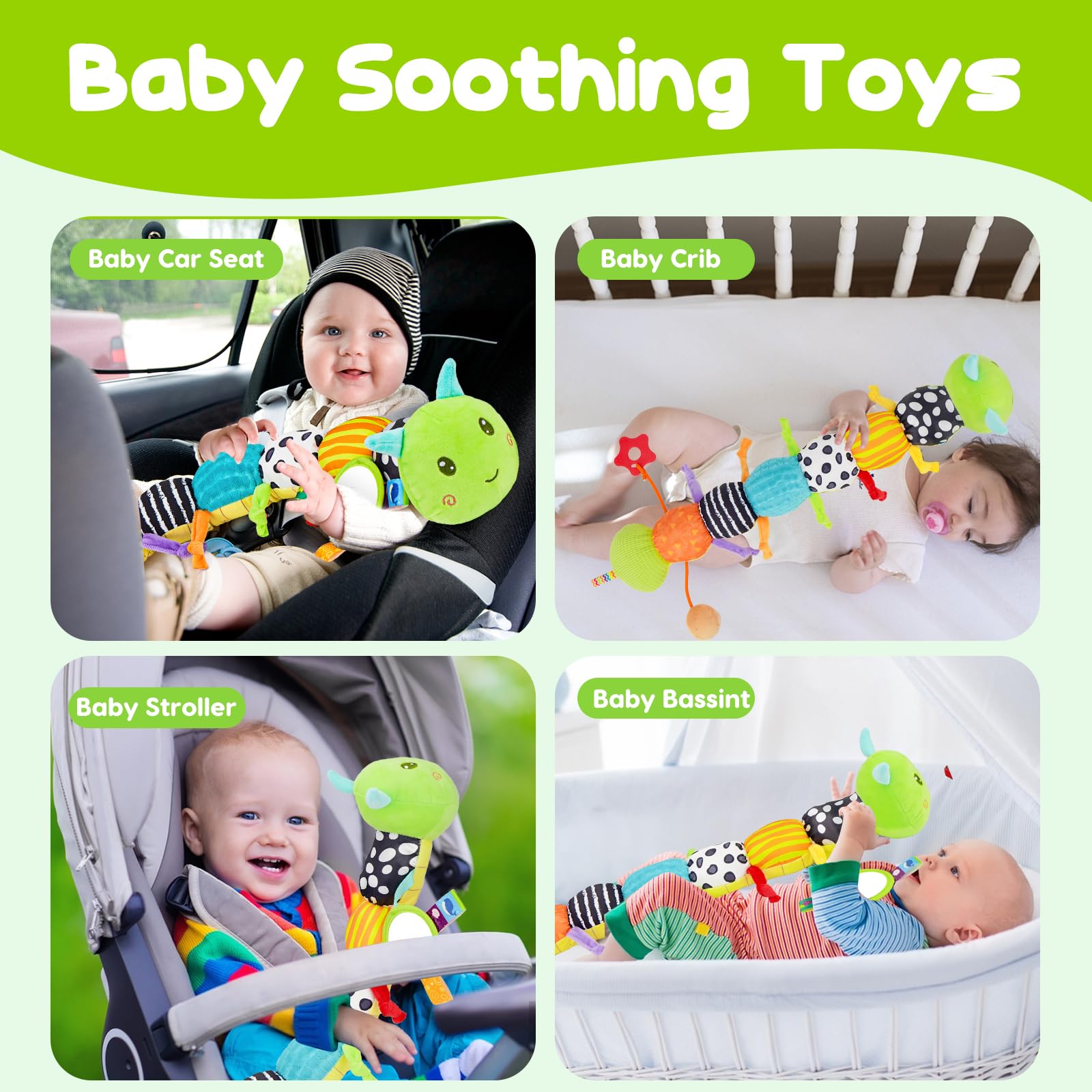 Topsochir crinkle pages toy provides tactile variety and soothing sounds.