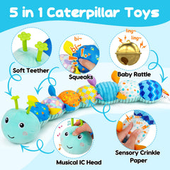 Topsochir musical caterpillar toy with soothing sounds for infants