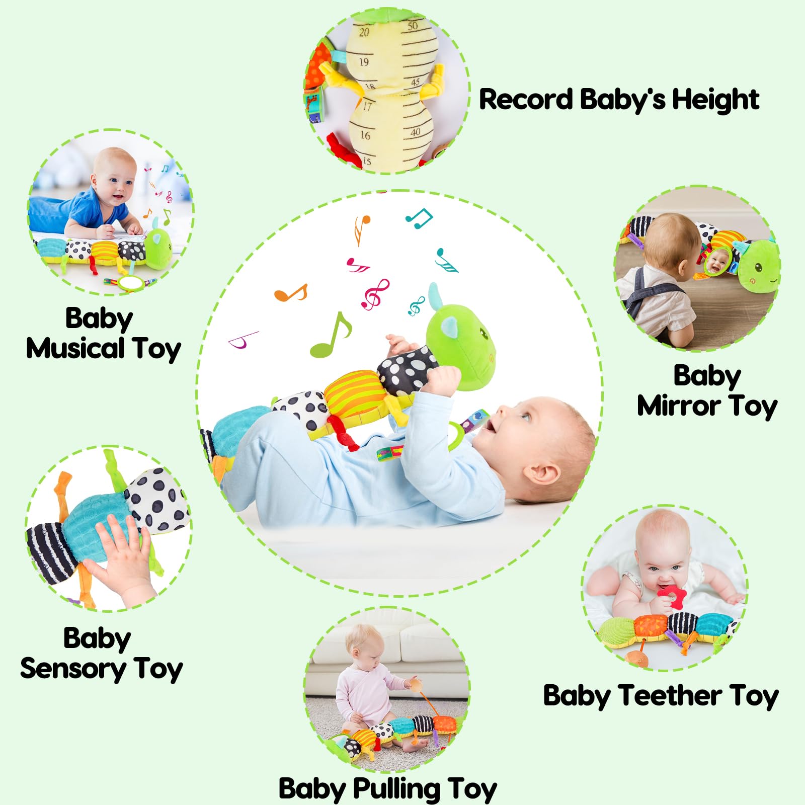 Topsochir soft infant caterpillar plush offers cozy companionship during play.