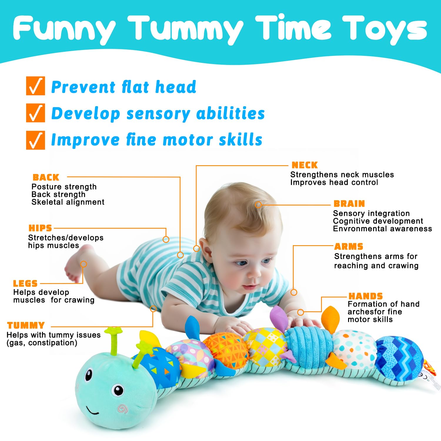 Topsochir teething-friendly caterpillar offers safe chewing surfaces
