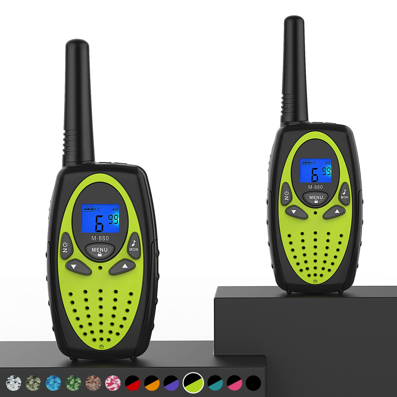 Topsung M880 walkie talkie front view showing compact design for travel
