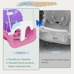 TOREVSIOR swing includes a secure safety belt for added peace of mind.